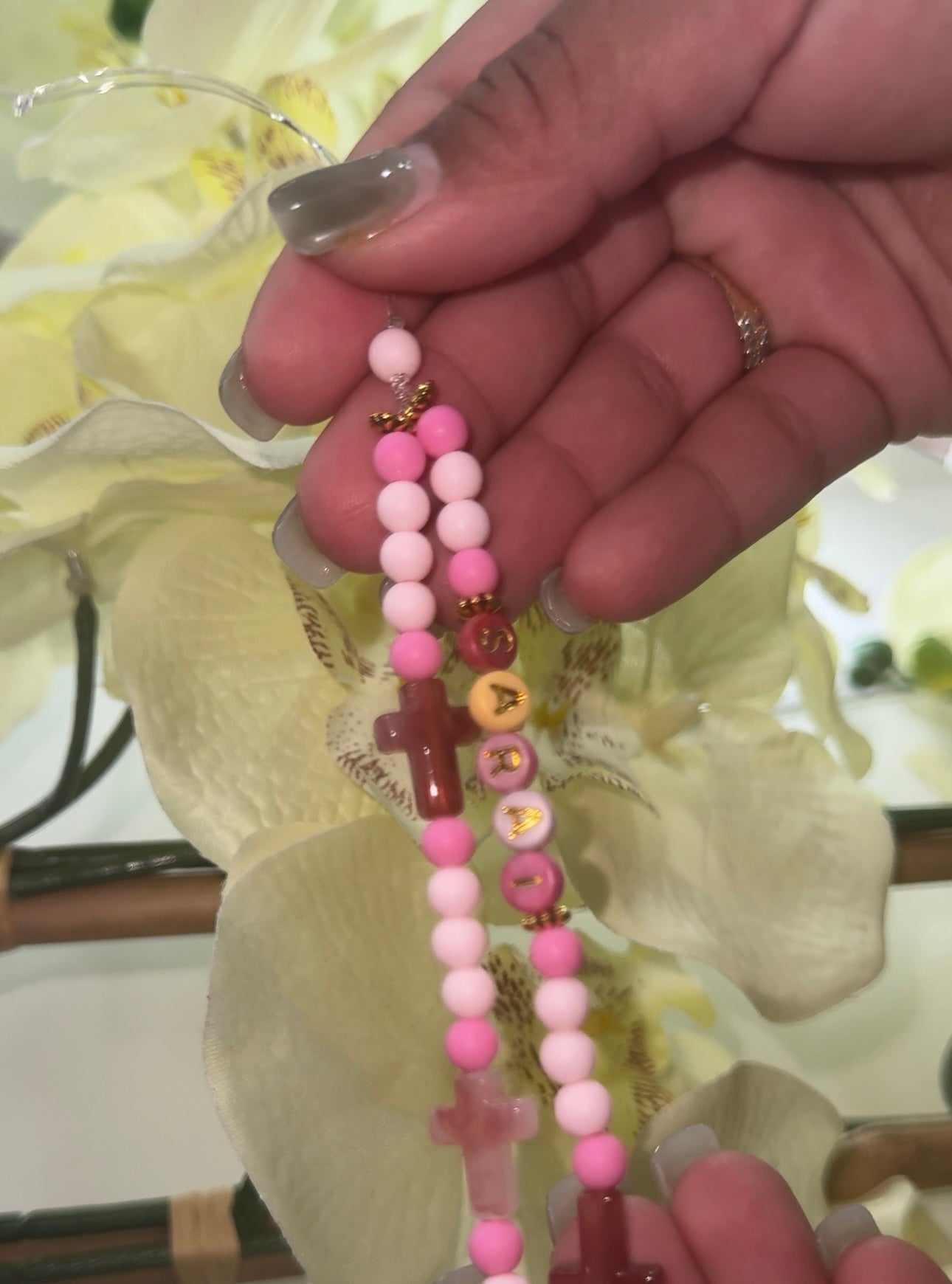 Chosen wristlet beaded phone charms